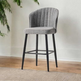 Hanah Home Conjunto de 4 Taburetes de Bar Rubi Gris y Negro